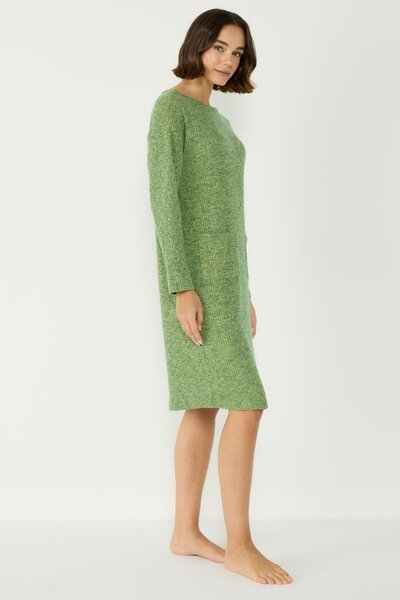 C&City Кашкорсе сукня з човниковим вирізом, низькими плечима, довгими рукавами та кишенями 405047 хакі