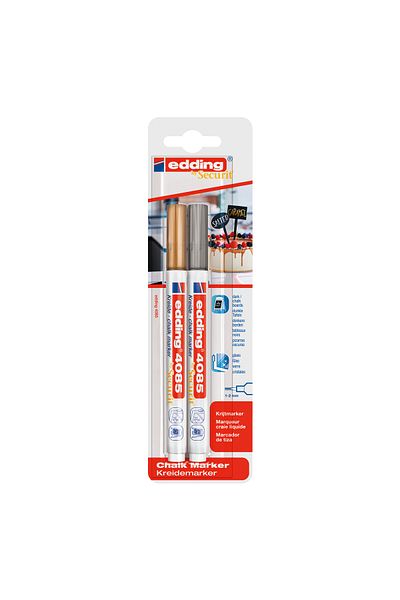 Edding 4085 Chalk Chalk Pen Set Gold-silver