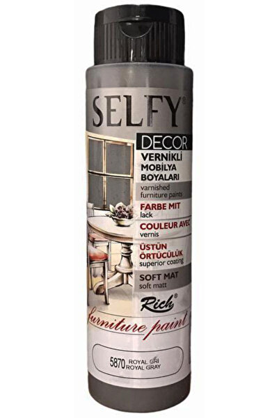 Rich Selfy Decor Vernikli Boya 500cc - Royal Gri 5870