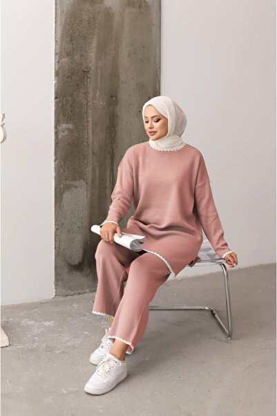 MAY MARA Women's Neck and Sleeve with Shepherd's Sewing Detail 2-Piece Bluzed...