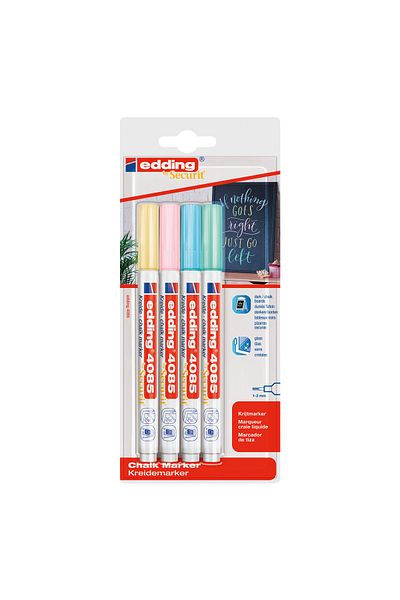 Edding 4085 Model Chalk Chalk 4-Piece Pencil Set - Pastel Tones