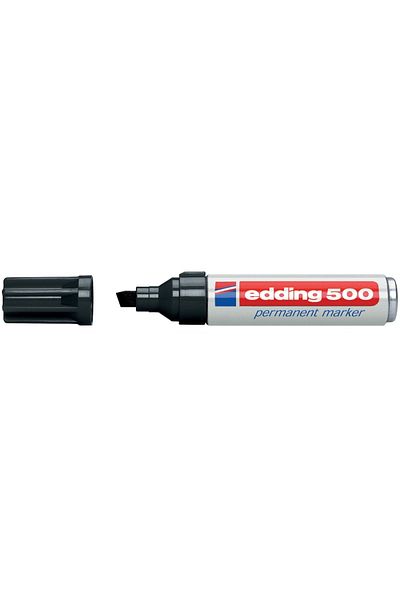 Edding Black Parcel Pen with Cut Tip - Permanent E-500