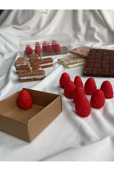 Loş Dükkan Çilek Kokulu Buhurdanlık Koku Mumu 9 Adet  %100 Soya Wax Melts Veg...