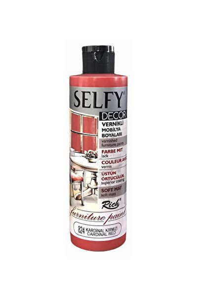 Rich Boya Rich Selfy Decor Vernikli Boya 240cc - Kardinal Kırmızı 824