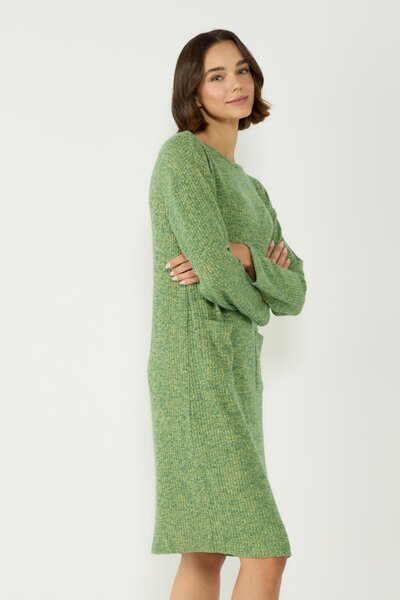 C&City Кашкорсе сукня з човниковим вирізом, низькими плечима, довгими рукавами та кишенями 405047 хакі