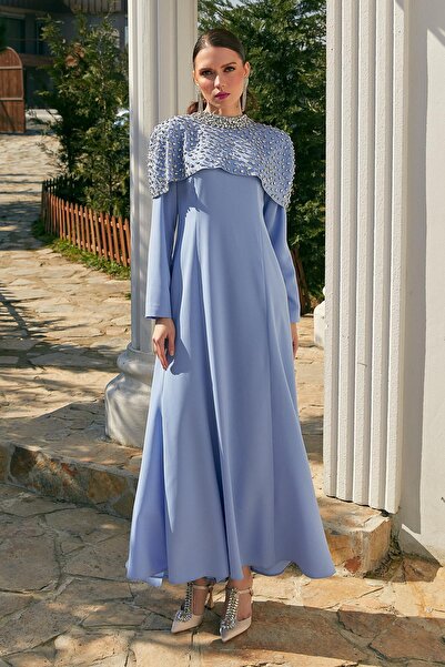 YAFA CLOTHING & ACCESSORIES فستان عباءة أزرق