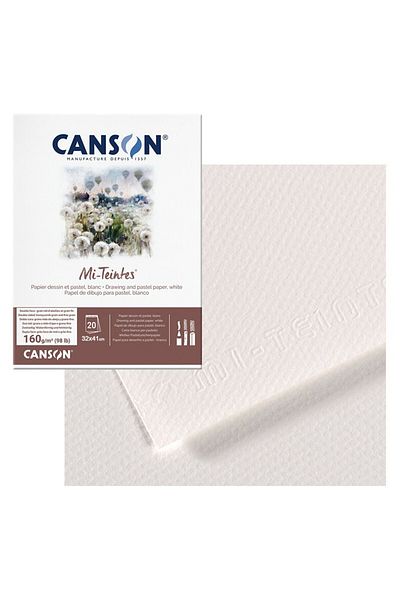 Canson Mi Teıntes Drawing Notebook White Tone 160Gr 32X41Cm 20 Sheets