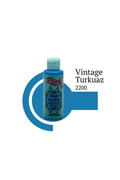 Rich Multi Surface Her Yüzey İçin Akrilik Boya 120 cc. - 2200 Vintage Turkuaz
