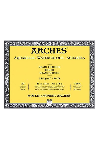 Arches دفتر ملاحظات بألوان مائية - نسيج سميك - 185 جرام23x31 سم - 20 Yp