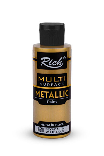 Rich Multi Surface Metalik Akrilik Boya 120 cc. - Beyaz Altın 6510