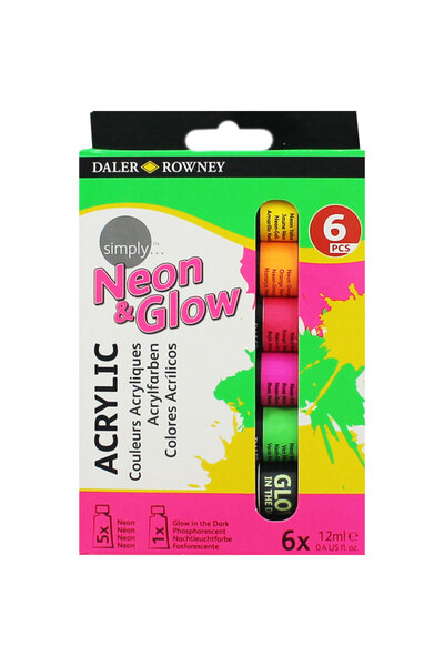 Daler Rowney Simply Akrilik Boya 6lı Set Neon-glow