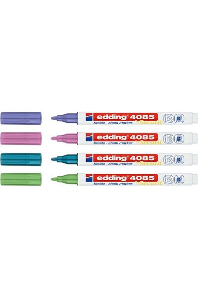 Bic Edding 4085 - Metallic Chalk Chalk Pen Set of 4