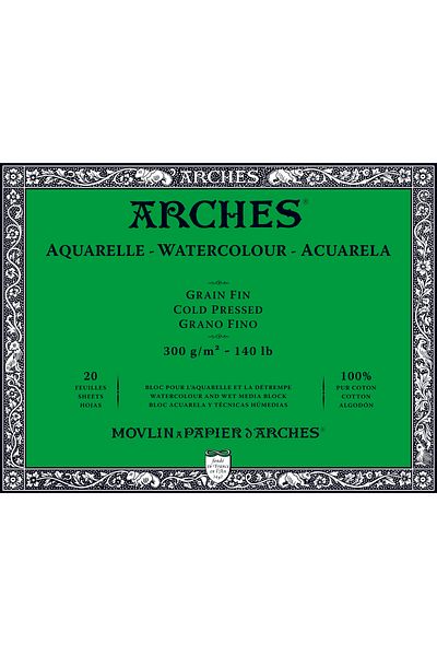 Arches 31x41 سم 20 قطعة ألوان مائية - GF Cp 300 جرام
