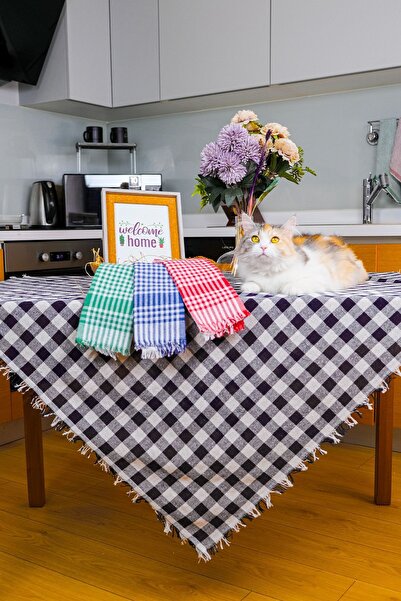 Medi Home Çok Amaçlı Sofra Bezi & Piknik Örtüsü & Masa Örtüsü Ekose Pötikare Desenli