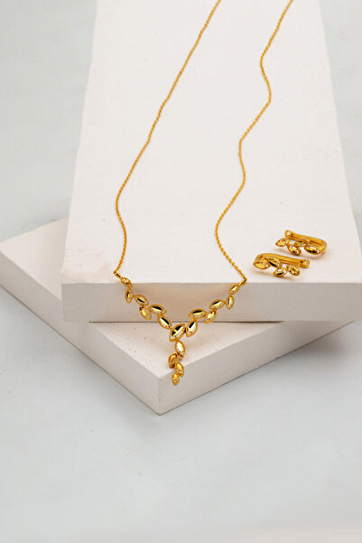 Label Gerdanlıklı Küpeli 22 Ayar Altın Set