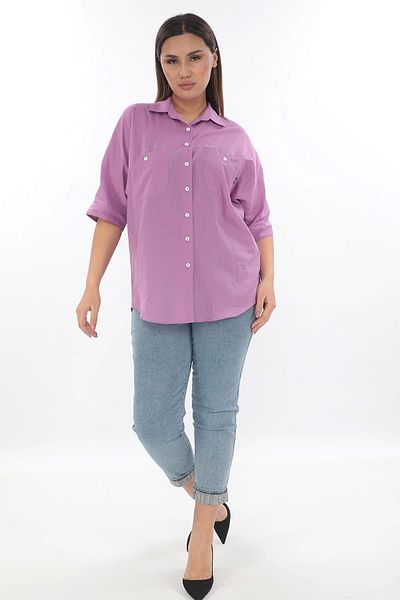 Lady Majestic Cămașă Plus Size 100% bumbac