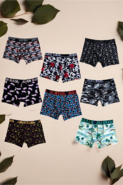 FASİON 6'Lı Karışık Renkli Premium Desenli Unisex Boxerlar