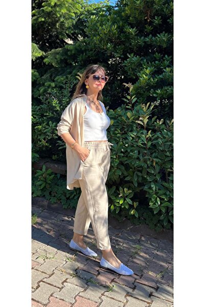 Cardella Linen Double Set - Women's Shirt and Trousers Set