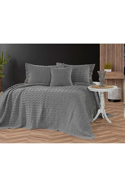 coton doux Tulip Knitwear Bedding Set 240 X 260 (Anthracite)