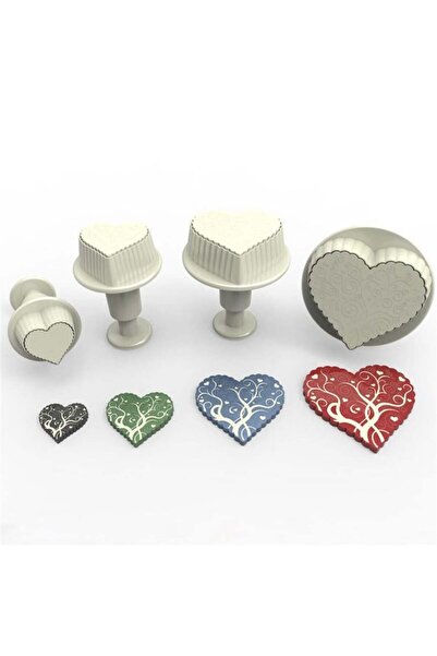 Adana Pasta Malzemeleri Rp10108 Patterned Heart Push-On Switch 4 Pieces