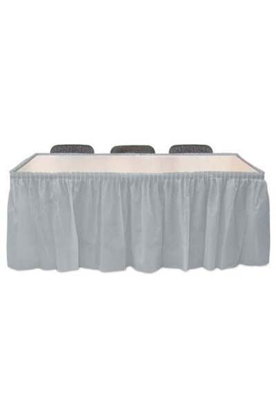 Adana Pasta Malzemeleri Επιτραπέζια Φούστα Ασημί 4 Μέτρα