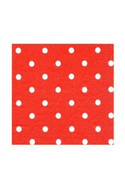 Adana Pasta Malzemeleri Șervețele roșii cu buline, pachet de 20