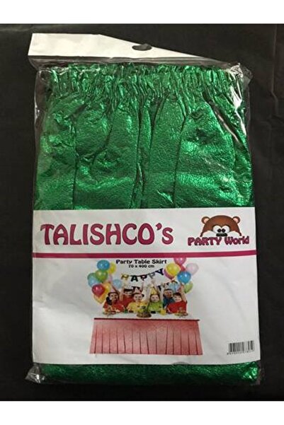 Adana Pasta Malzemeleri Masa Eteği Yeşil Parlak Metalize 70 Cm X 4 Metre