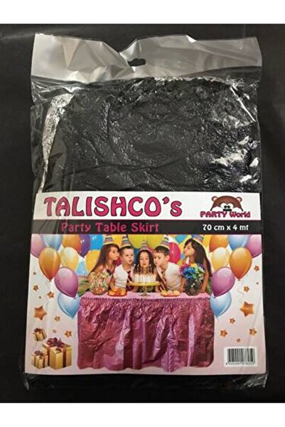 Adana Pasta Malzemeleri Επιτραπέζια Φούστα Μαύρη Γυαλιστερή Μεταλλιζέ 70 εκ. ...