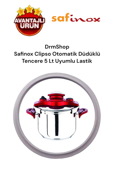 shopdrm DrmShop  Safinox Clipso 5 LT Düdüklü Tencere  UYUMLU Silicone Düdüklü...