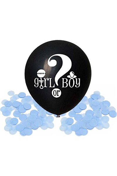 Adana Pasta Malzemeleri 18" gender balloon with blue confetti