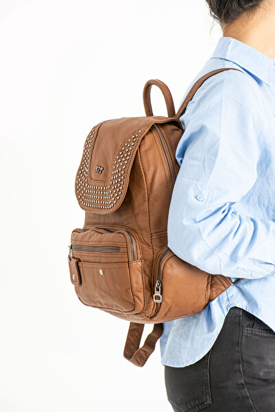 Baginn Rucsac de damă Y.S.Leather - Trock, Multi-buzunare, Utilizare zilnică, 30*25 Cm