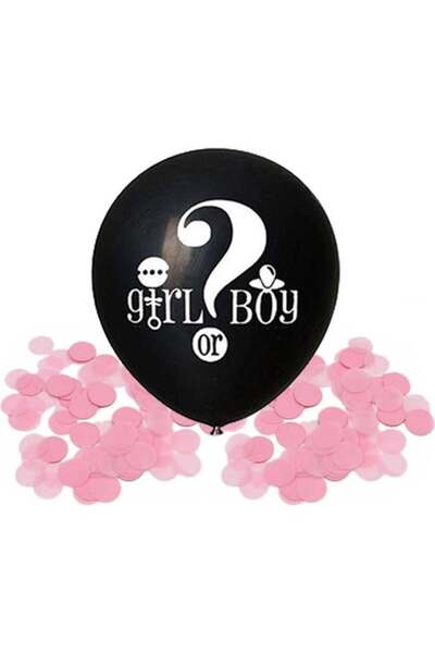 Adana Pasta Malzemeleri 18" gender balloon with pink confetti