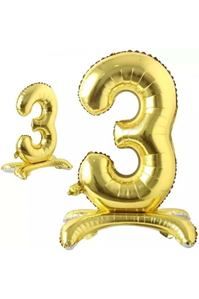 Orca 3-Foot Number Foil Balloon Gold 32 Inches