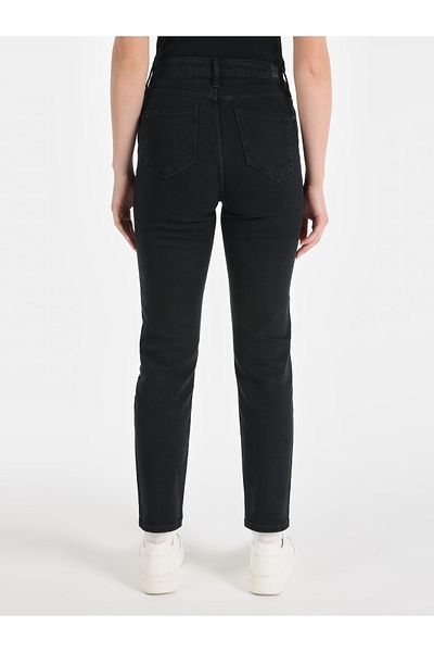 Colin's 703 Carla Slim Fit Mid Waist Straight Leg Black Women's Trousers Cl 1066413