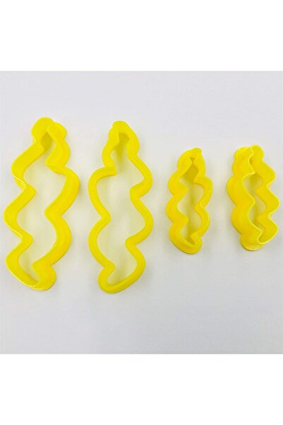 Adana Pasta Malzemeleri مجموعة أشكال موجية مكونة من 4 قطع من طين البوليمر للقطع