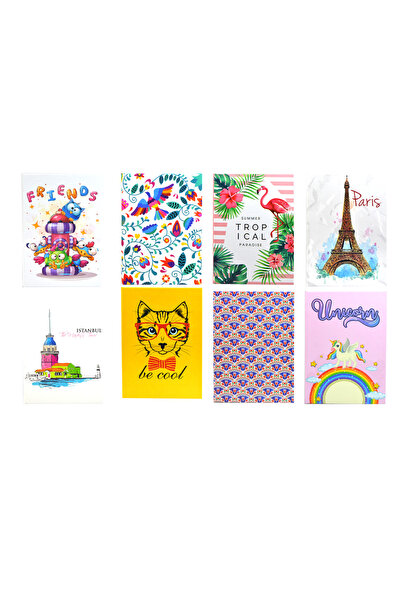 Adana Pasta Malzemeleri 14X20 Hard Patterned Cover Checked Notebook Mixed Pat...