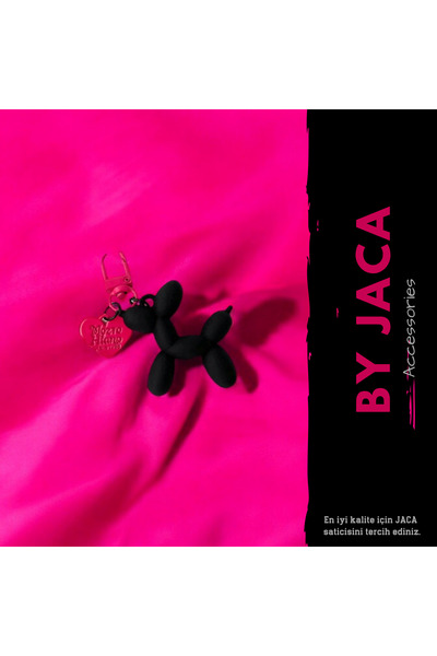 JACA حقيبة متدلية أنيقة على شكل كلب بالون وسلسلة مفاتيح