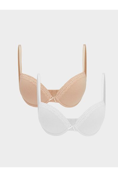 LC Waikiki LCW DREAM Sutien tricou simplu, fără căptușeală, cu sârmă, pachet de 2