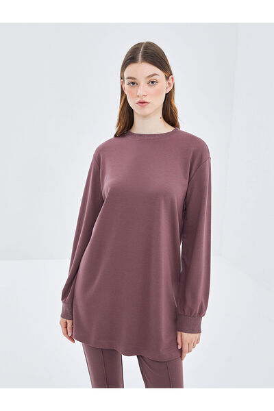 LC Waikiki Lw - Bisiklet Yaka Desenli Kadın Sweatshirt Tunik