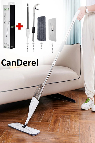 Jetcom 360 Derece Dönen Profesyonel Su Hazneli Püskürtmeli Sprey Mop