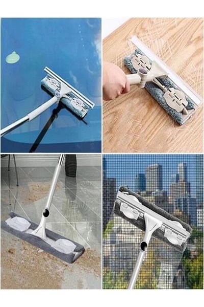 Canderel Double Sided Professional Microfiber Glass Cleaning Mop - with Spare Cloth