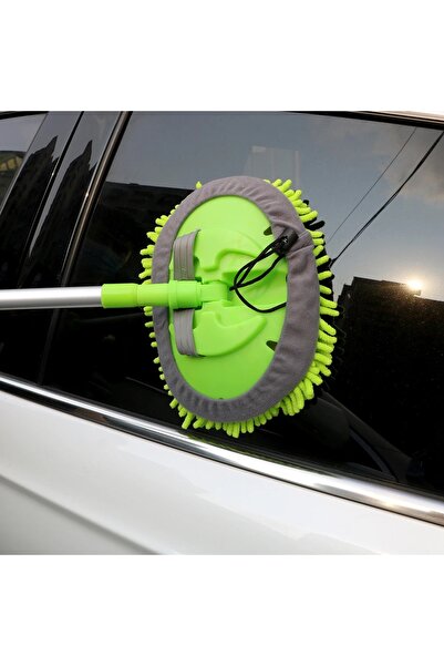 Jetcom Çok Fonksiyonlu 2 In 1 Mikrofiber Araba Yıkama Fırçası Teleskopik Uzun Saplı Detay Fırçası Oto Mopu