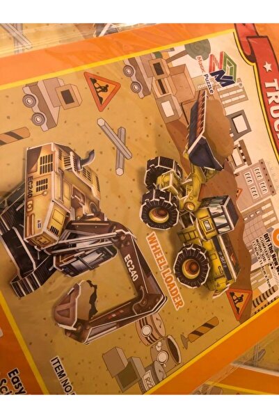 Hasyılmaz Excavator İş Makinesi 66 Parça 3D Puzzle - Truck Serisi Magic Puzzle
