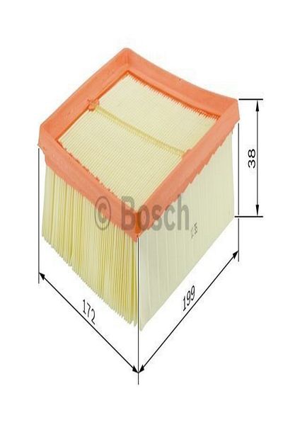 Bosch Air Filter Ford Fiesta 1.6 Tdci 11/2004 - 9/2008 66 (Kw) Jd, Jh