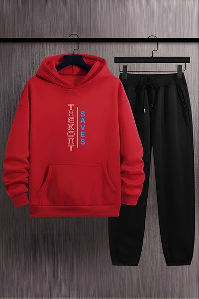 ADWAX Saves Red Black Tracksuit Set