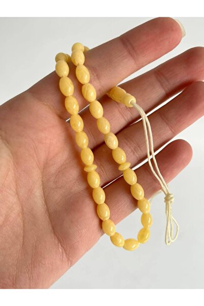 Hasyılmaz Oval Cut Scented Powder Amber Prayer Beads 33 Pieces 5mm A006