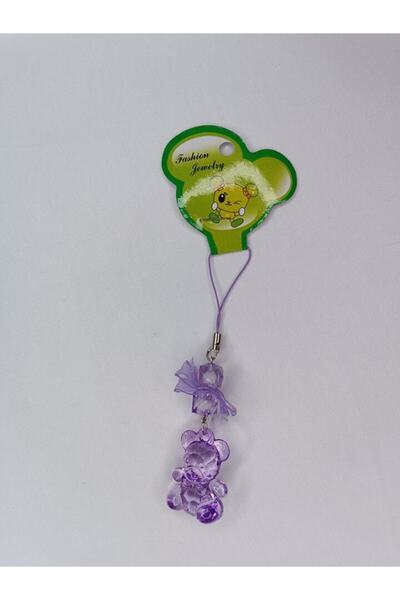 Hasyılmaz Jelibon Teddy Bear Phone Strap Bag Wallet Ornament Purple 008