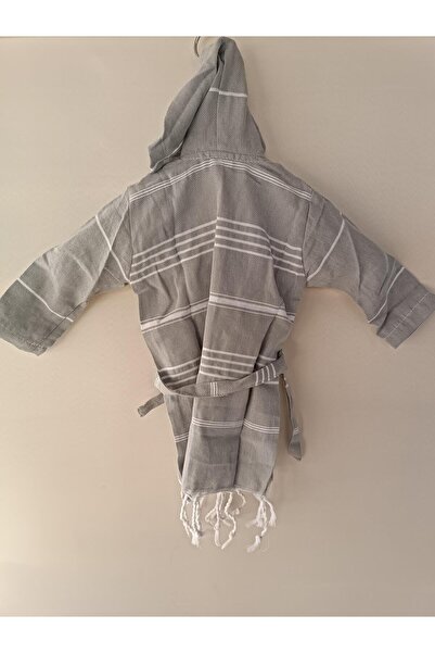 Hasyılmaz Hooded Children's Loincloth Bathrobe 1-5 Years Gray