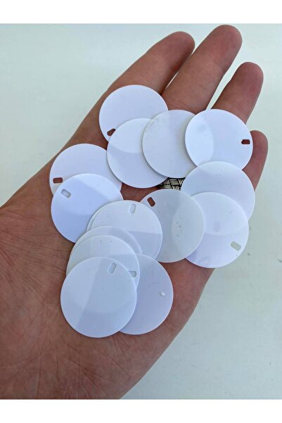 Hasyılmaz Yuvarlak Elbise Pvc Payet Pul Beyaz 30mm 625 Gram