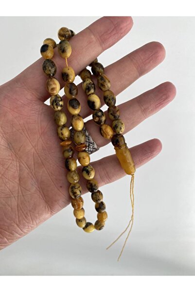 Hasyılmaz Doğal Kaya Damla Kehribar Tesbih 45lik 4,5x3,5mm 16 Gram